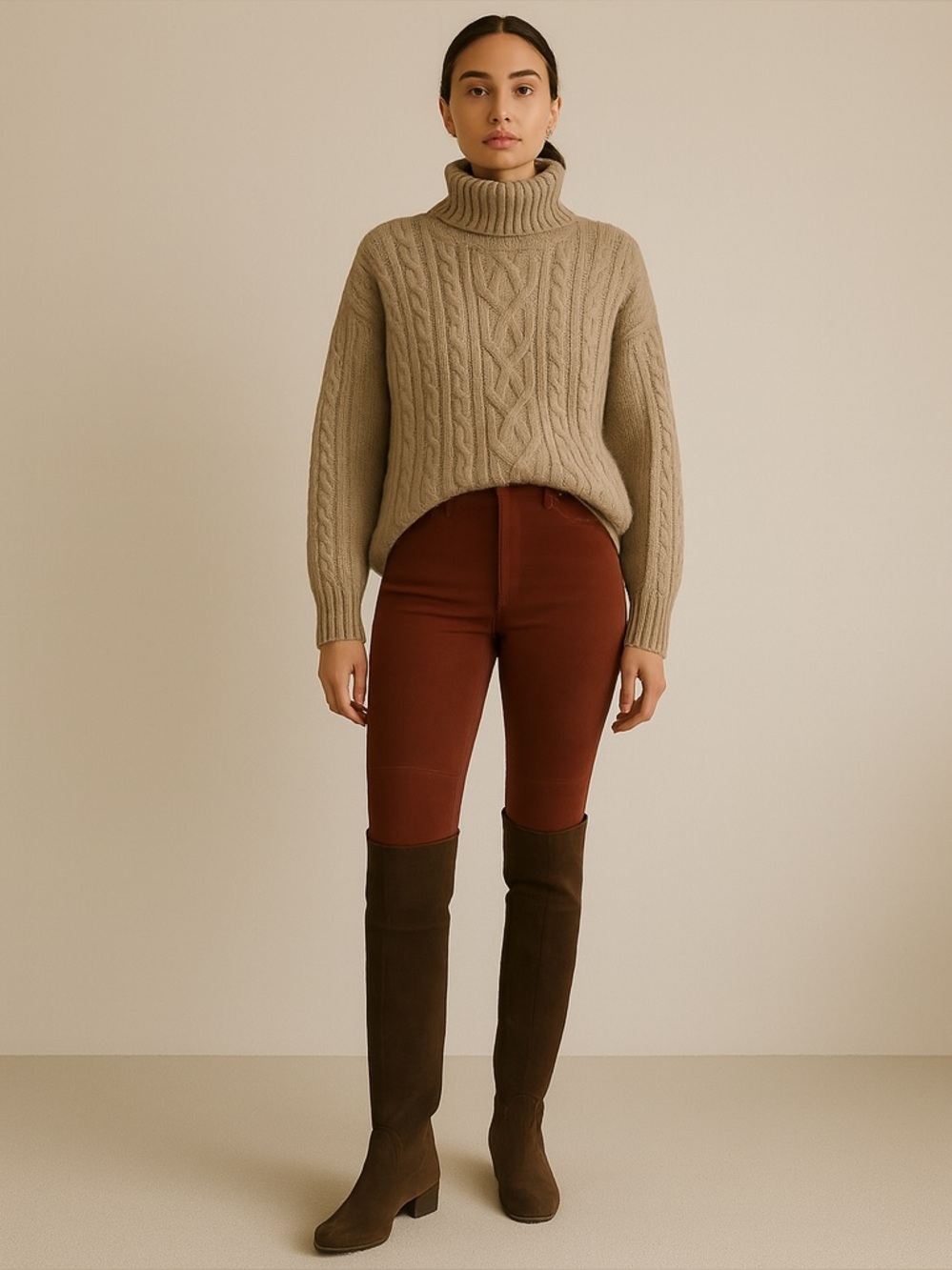 7FAM Sueded Knee-Seam Skinny Jeans Cognac Brown Size 28 Soft Stretch Luxe Fit